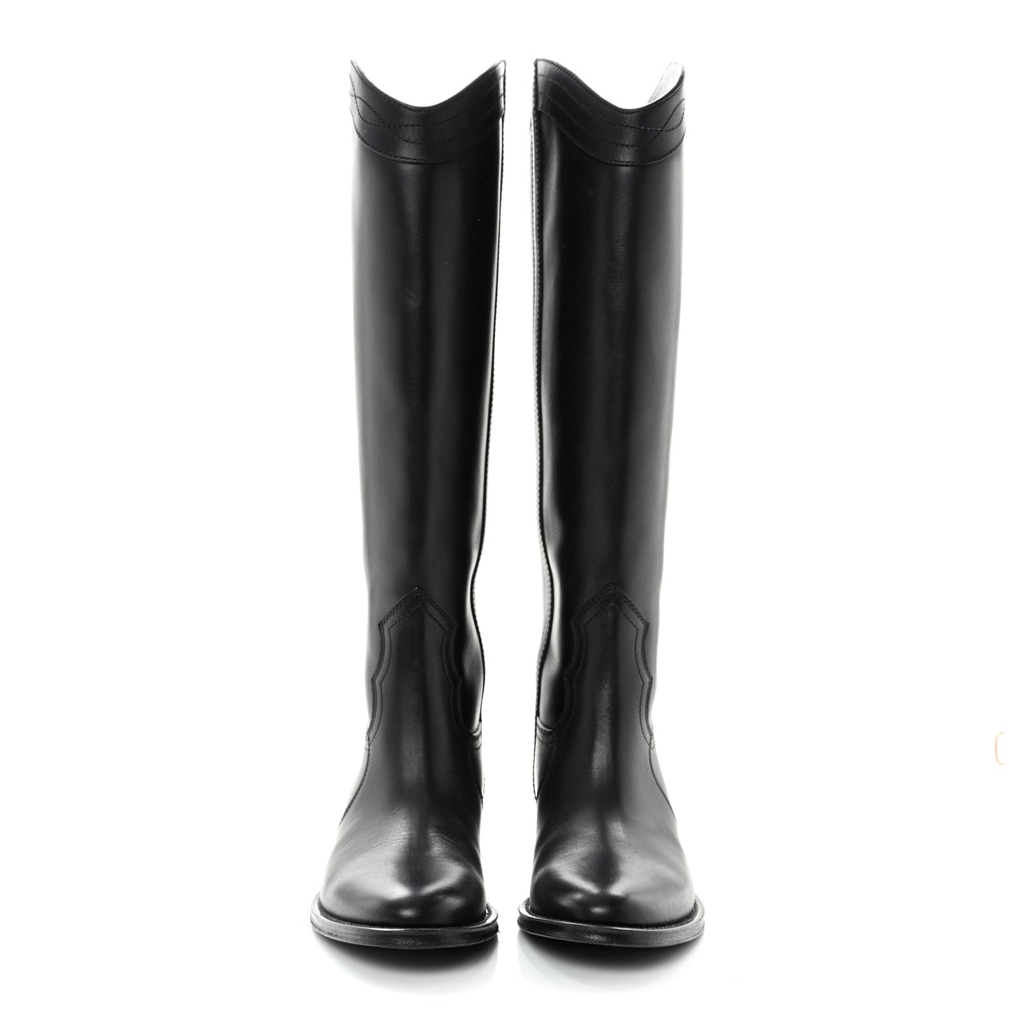 Calfskin Kate 105 Western Knee High Boots 38.5 Black