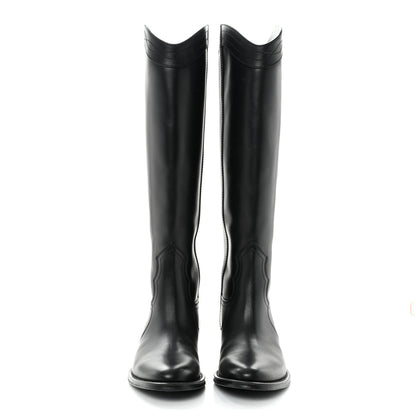 Saint Laurent Calfskin Kate 105 Western Knee High Boots 38.5 Black 2 of 8