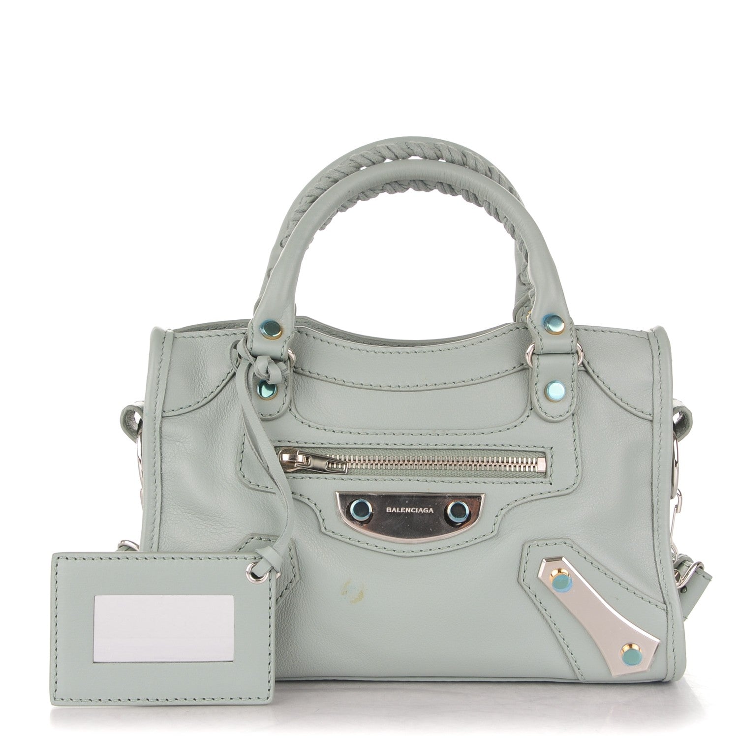 Balenciaga Veau Amp Plate Silver Hardware Mini City Vert Tilleul 1 of 7