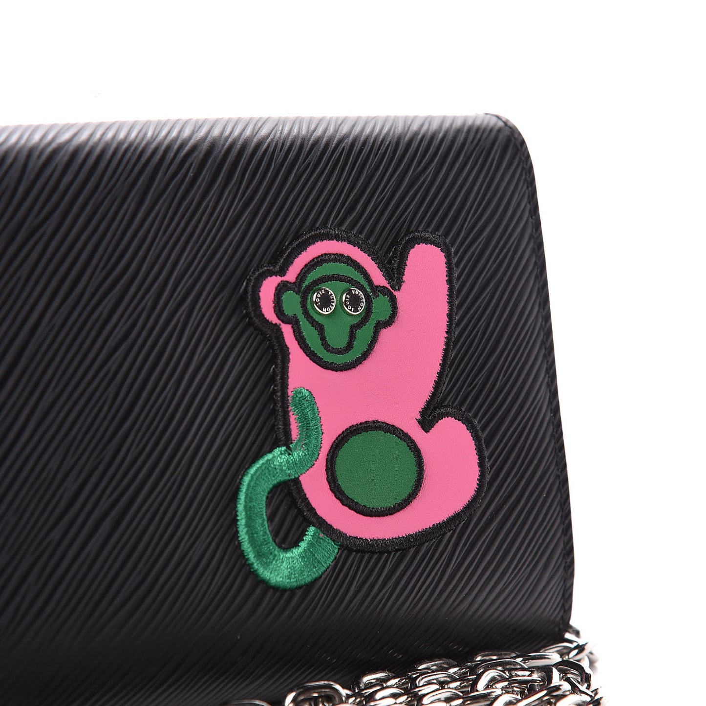 Epi LV Stories Twist Chain Wallet Black