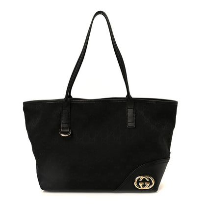 Gucci Monogram Medium New Britt Tote Black 1 of 11