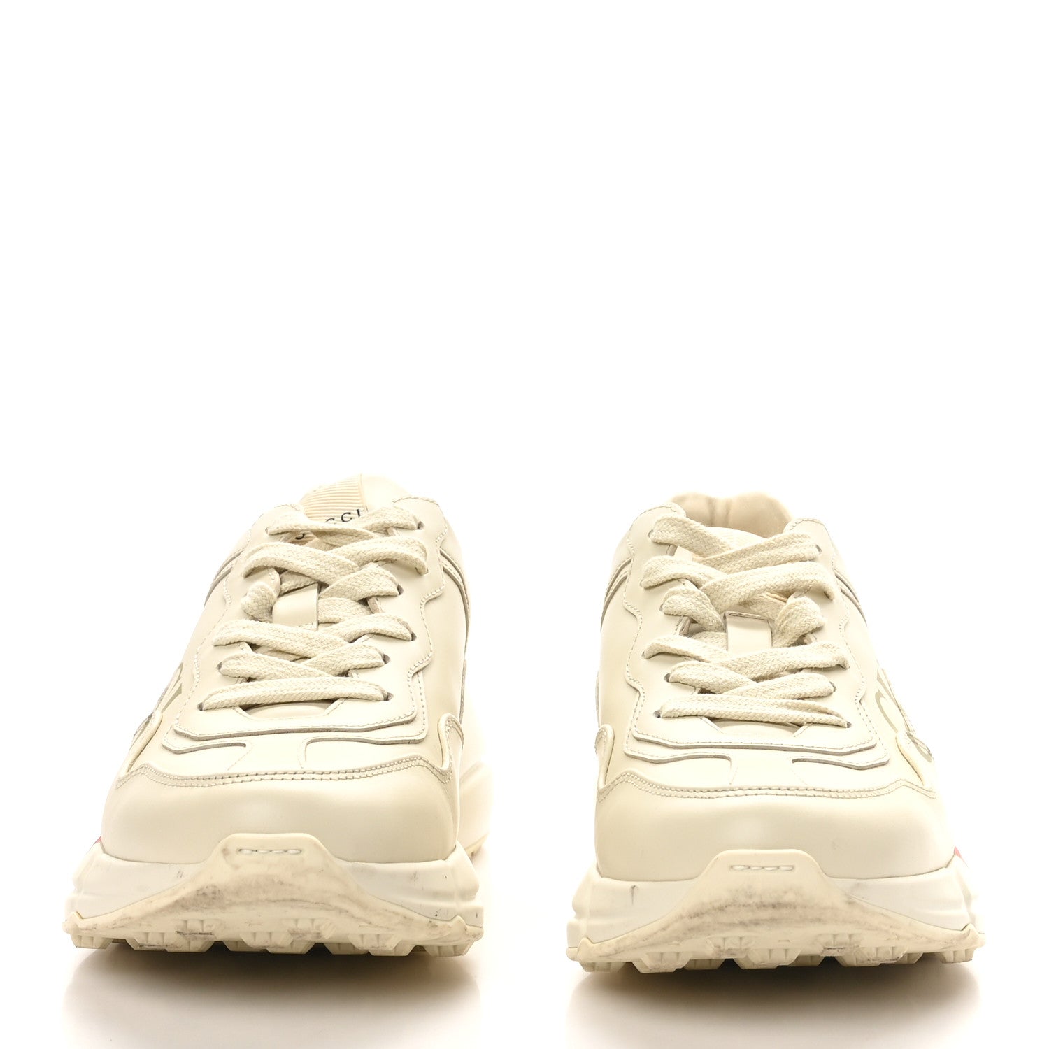 Gucci Calfskin Logo Womens Rhyton Sneakers 36.5 Ivoire 3 of 8