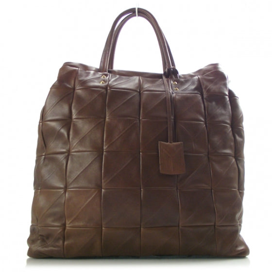 Saint Laurent Leather Sac New Rive Gauche Tote Brown 1 of 9