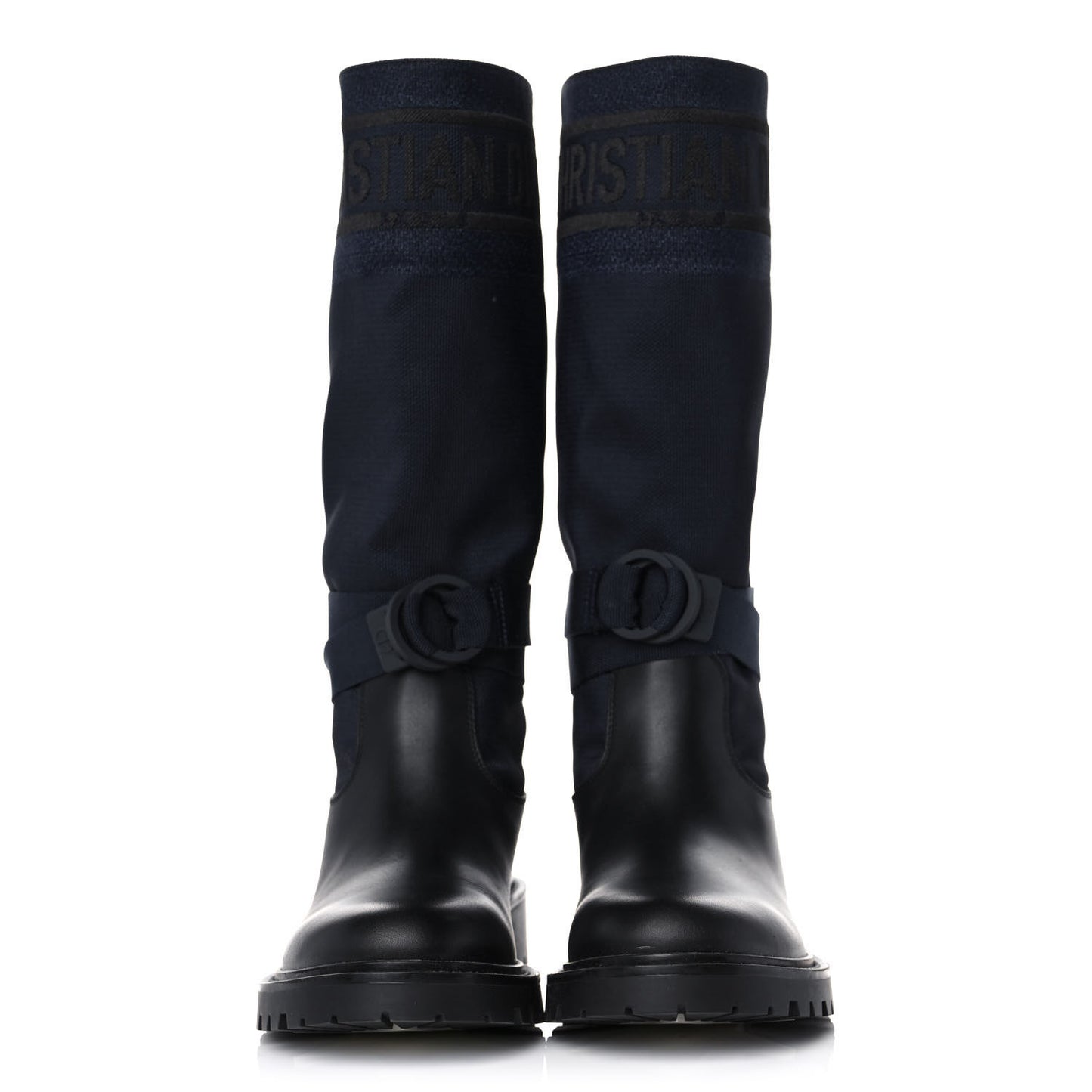 Technical Fabric Calfskin D-Major Boots 37 Black Blue