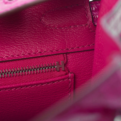 Hermes Shiny Niloticus Crocodile Birkin 25 Rose Scheherazade 28 of 29