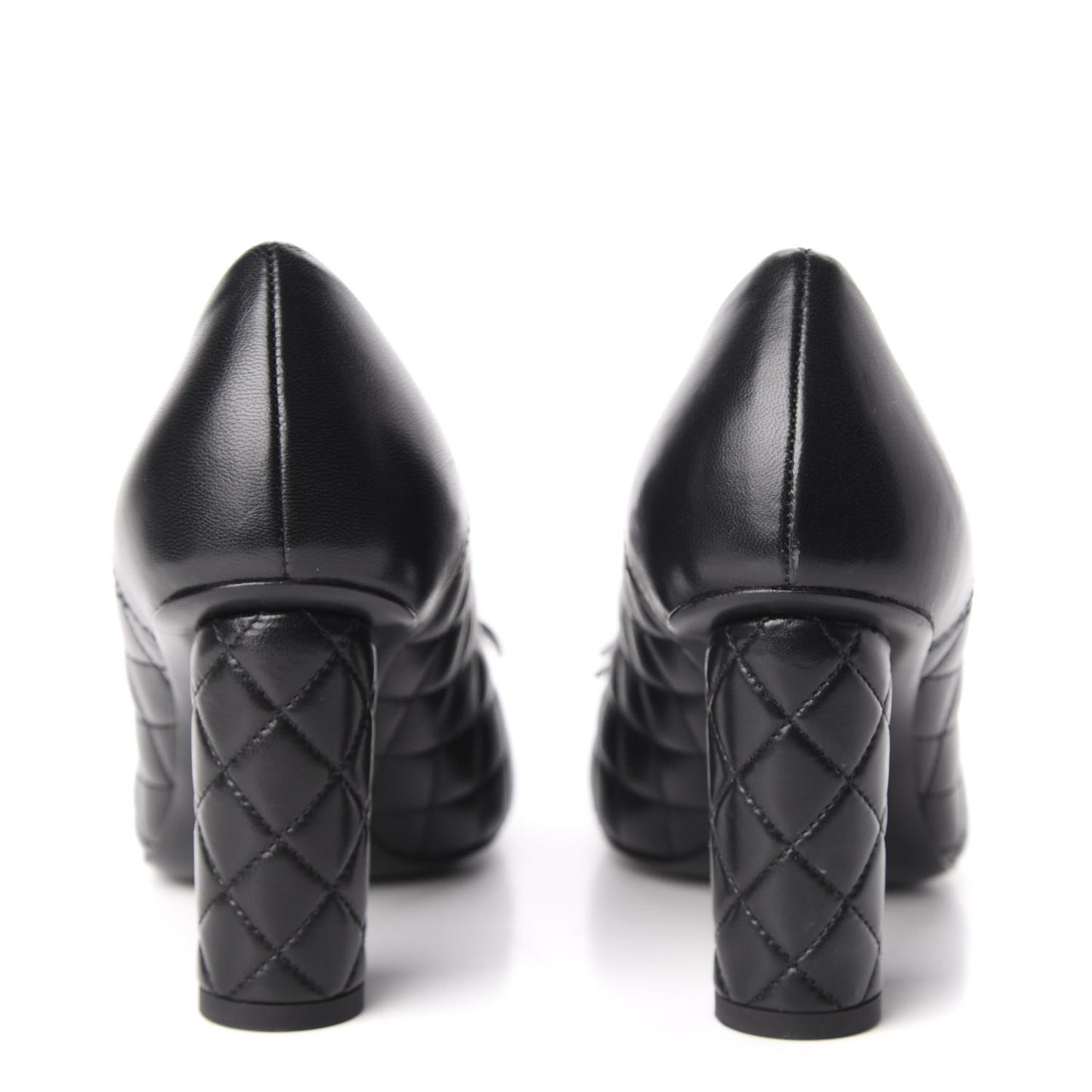 Lambskin Quilted Camellia Pumps 36.5 Black