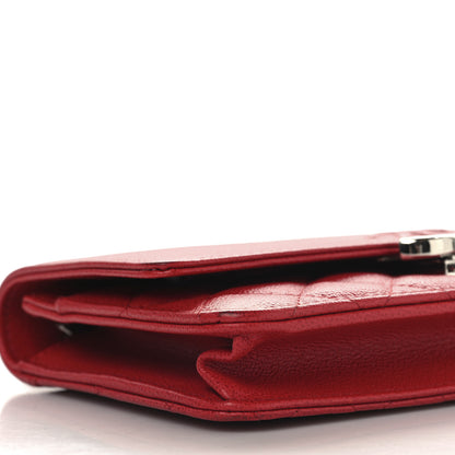 Chanel Grained Calfskin Quilted CC Box Wallet On Chain WOC Red 10 of 14