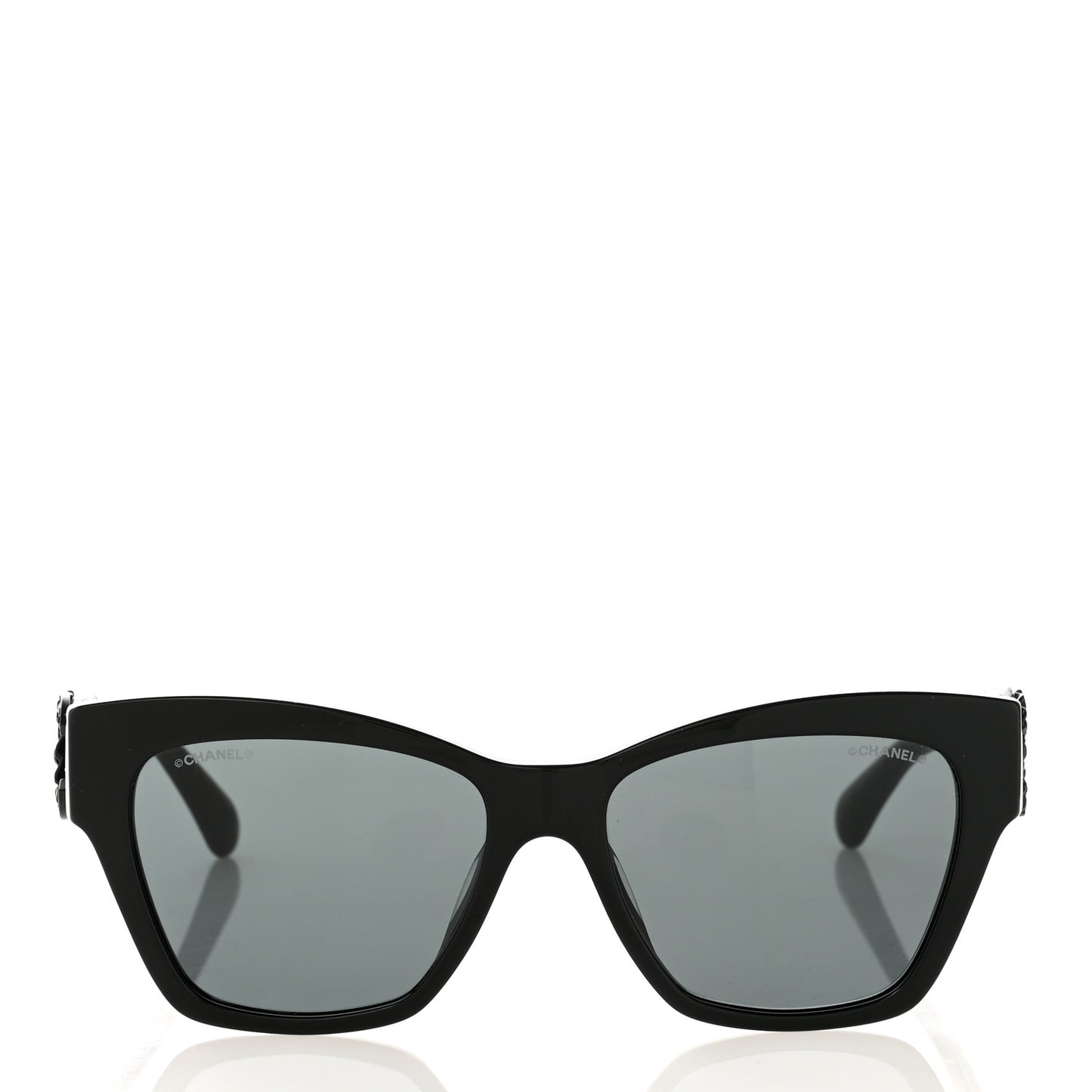 Acetate Square Cat Eye CC Sunglasses 5456 Black