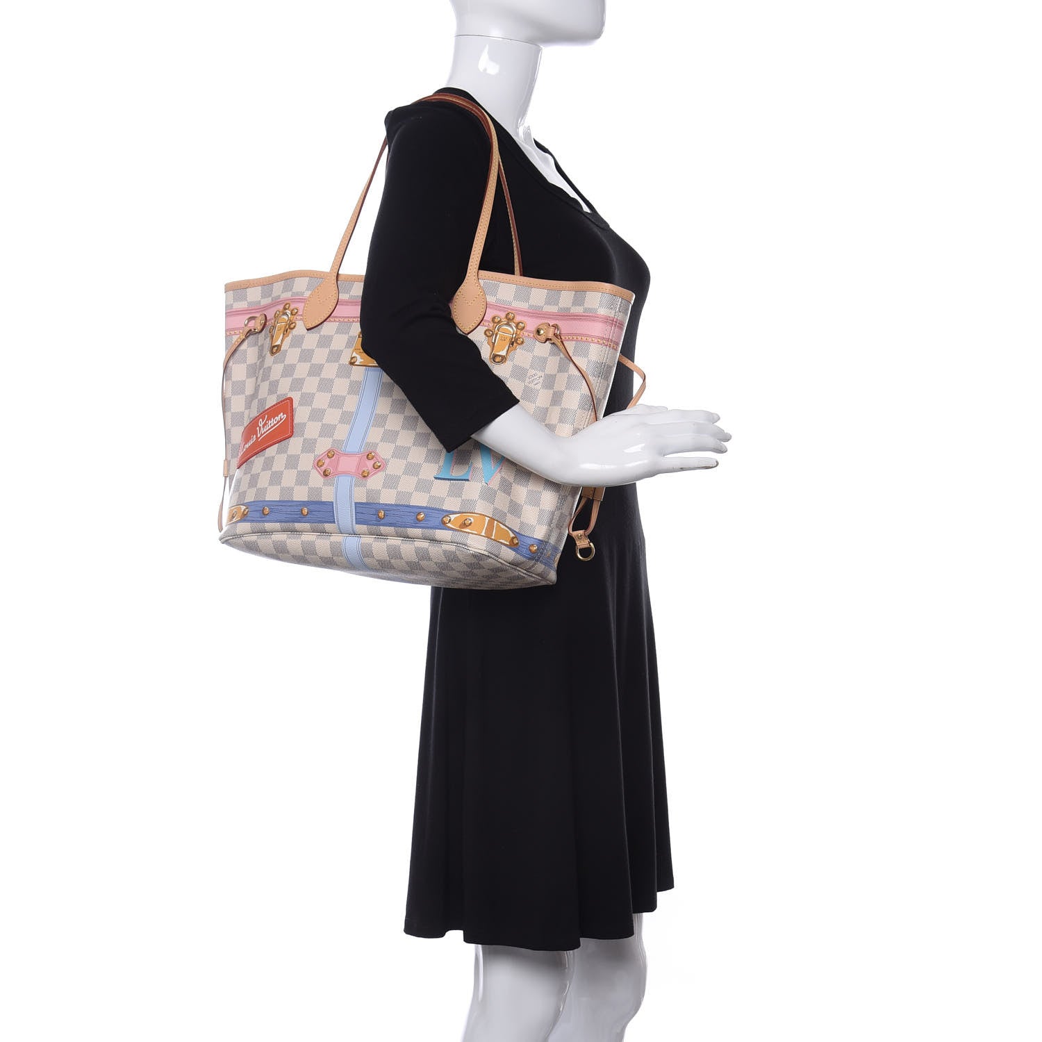 Louis Vuitton Damier Azur Summer Trunks Neo Neverfull MM 2 of 9