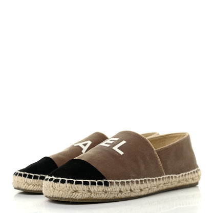 Chanel Velvet Logo Espadrilles 36 Beige Black 3 of 8