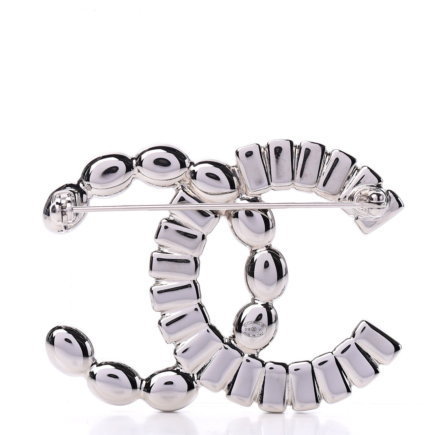 Chanel Ruthenium Crystal Baguette CC Brooch 2 of 4