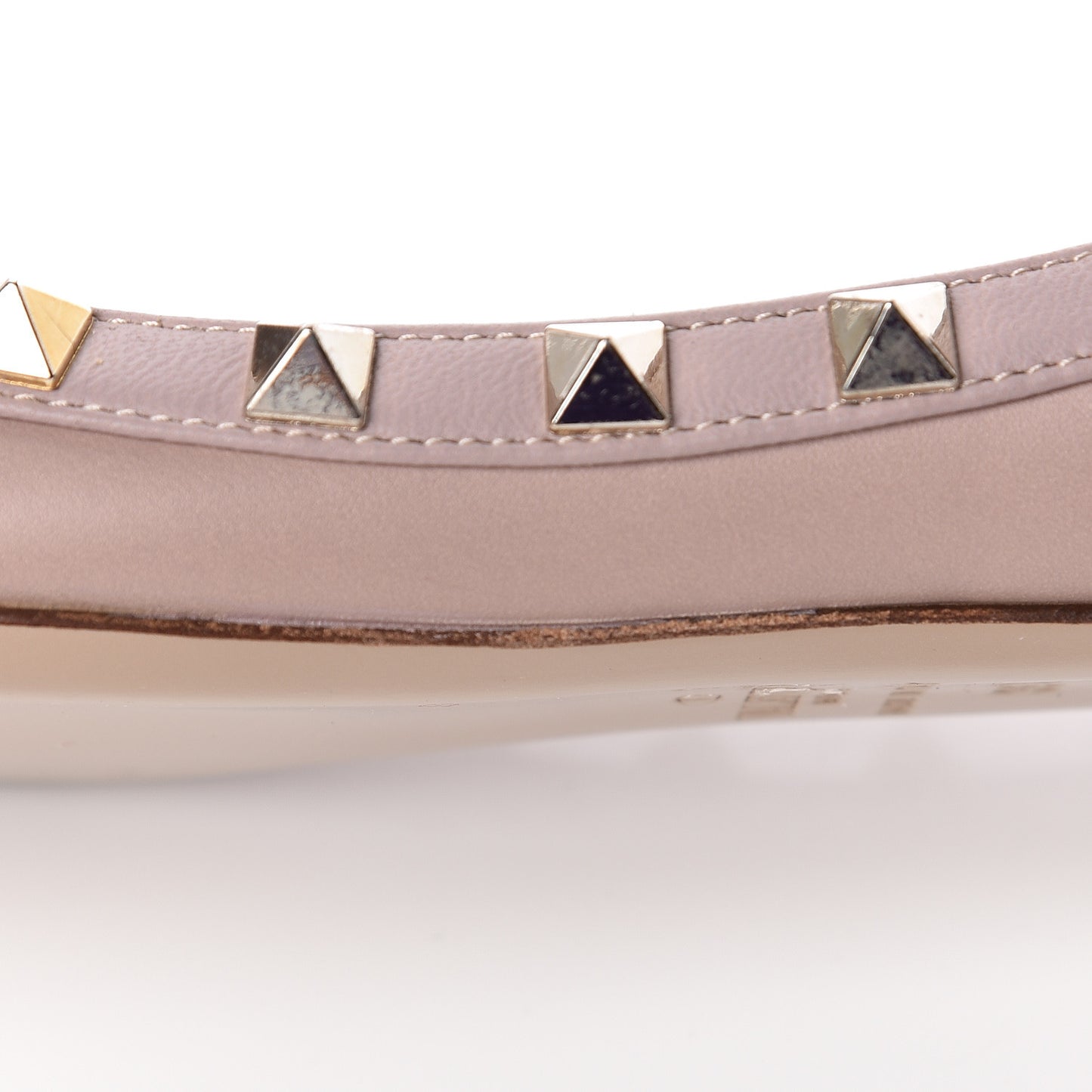 Nappa Rockstud Ballerina Flats 39 Poudre