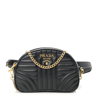 Prada Soft Calfskin Impunture Diagramme Belt Bag Black 1 of 14