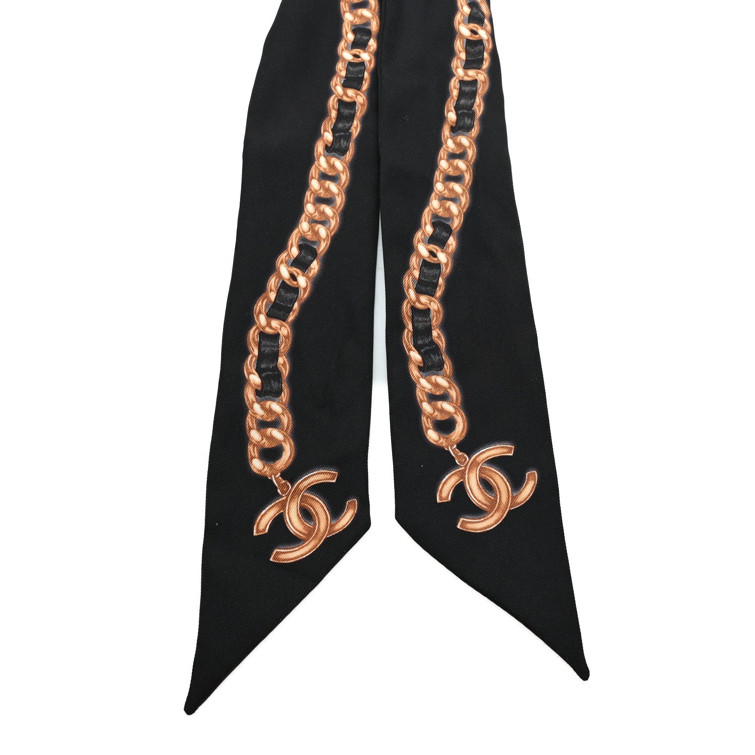 Chanel Silk Lambskin Chain CC Bandeau Belt 90/36 Black 3 of 4