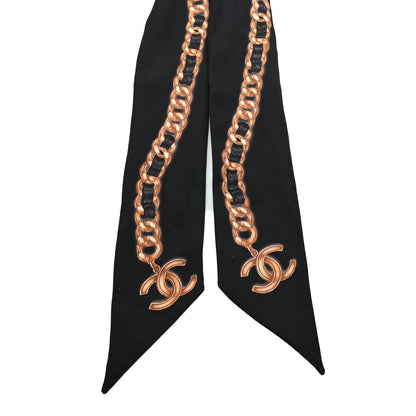 Chanel Silk Lambskin Chain CC Bandeau Belt 90/36 Black 3 of 4