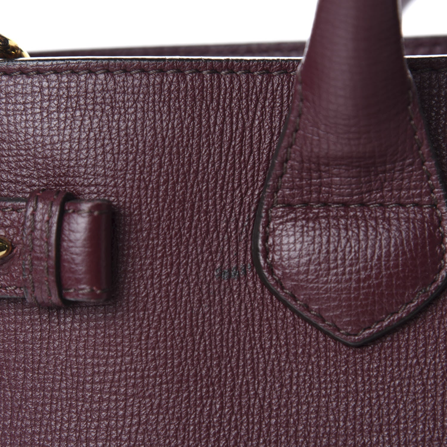 Burberry Grainy Calfskin House Check Medium Banner Tote Mahogany Red 9 of 10