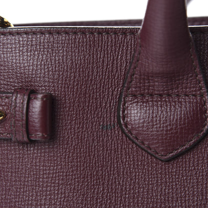 Burberry Grainy Calfskin House Check Medium Banner Tote Mahogany Red 9 of 10