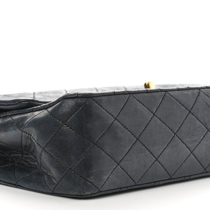 Chanel Lambskin Quilted Medium Double Flap Navy 10 of 15