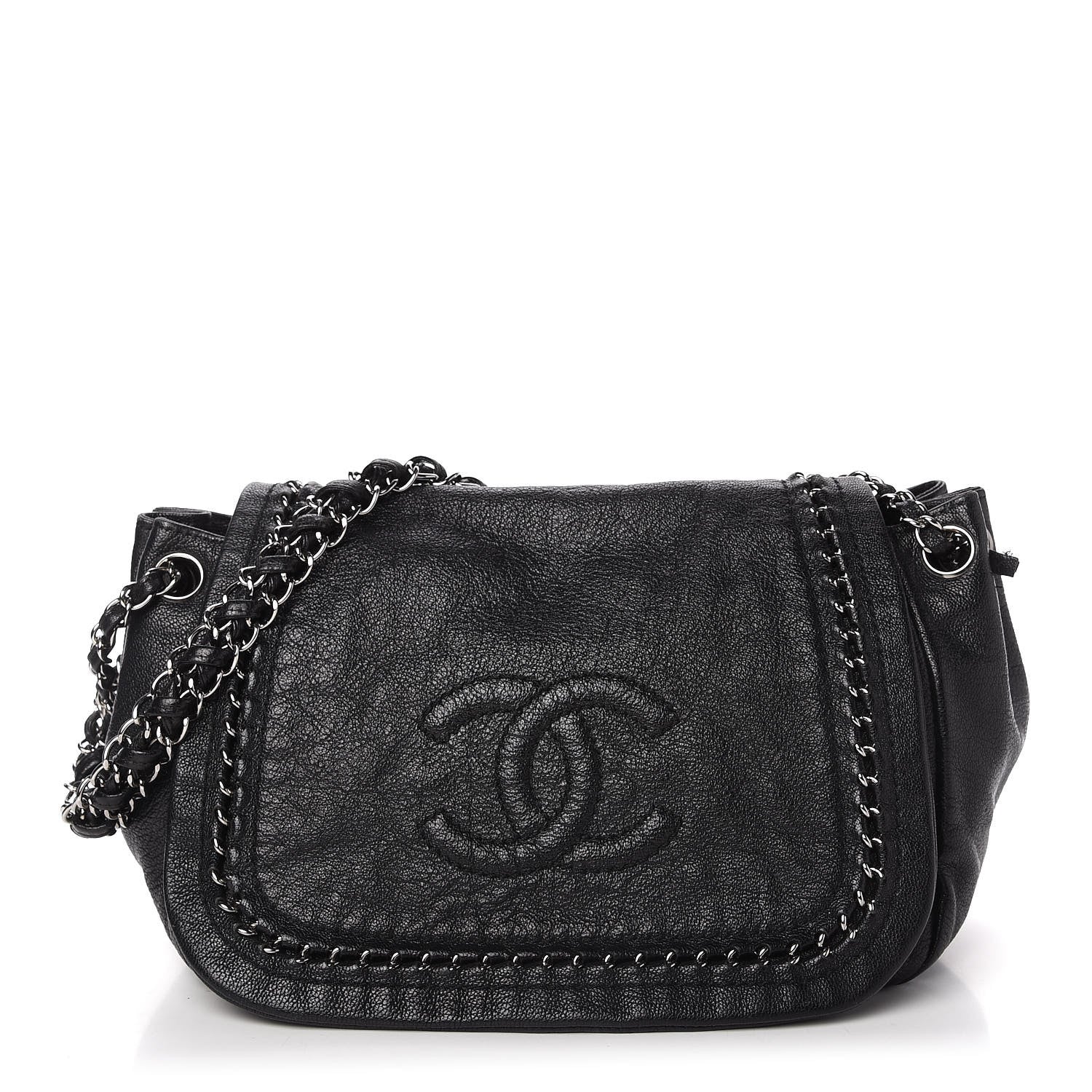 Chanel Metallic Goatskin Luxe Ligne Flap Black 1 of 15