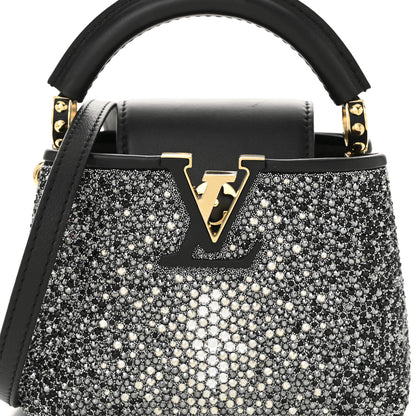 Louis Vuitton Crystal Cowhide Nano Capucines Silver Black 8 of 10