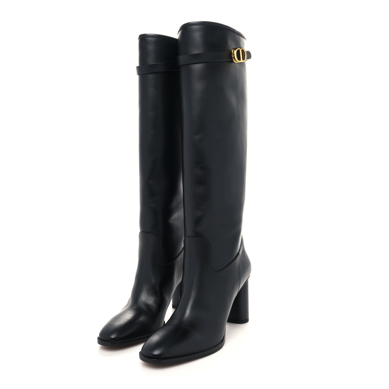 Christian Dior Soft Calfskin Empreinte High Boot 38 Black 3 of 8