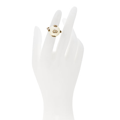 Christian Dior Spinning Pearl Tresor De Tribal Ring 44 3 Aged Gold 2 of 5