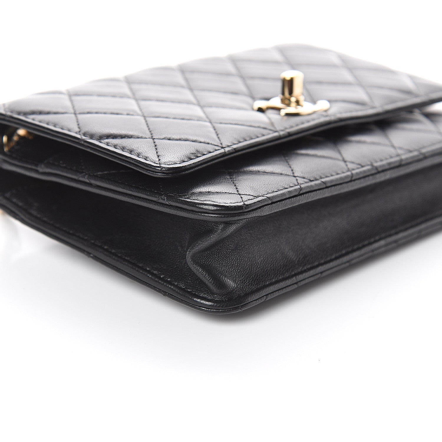 Chanel Lambskin Quilted Trendy CC Wallet On Chain WOC Black 8 of 9