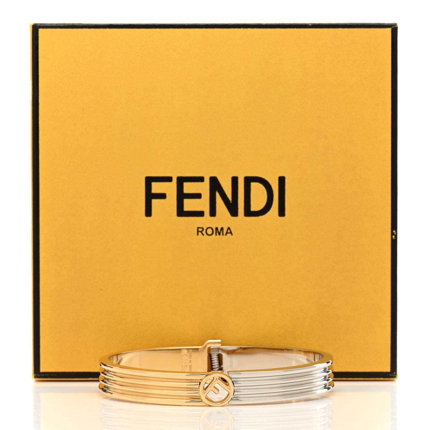Fendi Metal F Bangle M Soft Gold Palladium 7 of 7