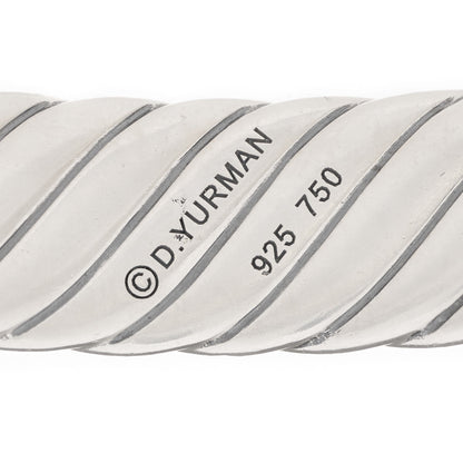 David Yurman Sterling Silver 18K Yellow Gold Sculpted Cable Hinged Bracelet 4 of 4