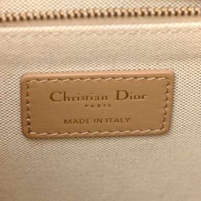 Christian Dior Canvas Calfskin Embroidered Small Plan De Paris Book Tote With Strap Beige 6 of 11