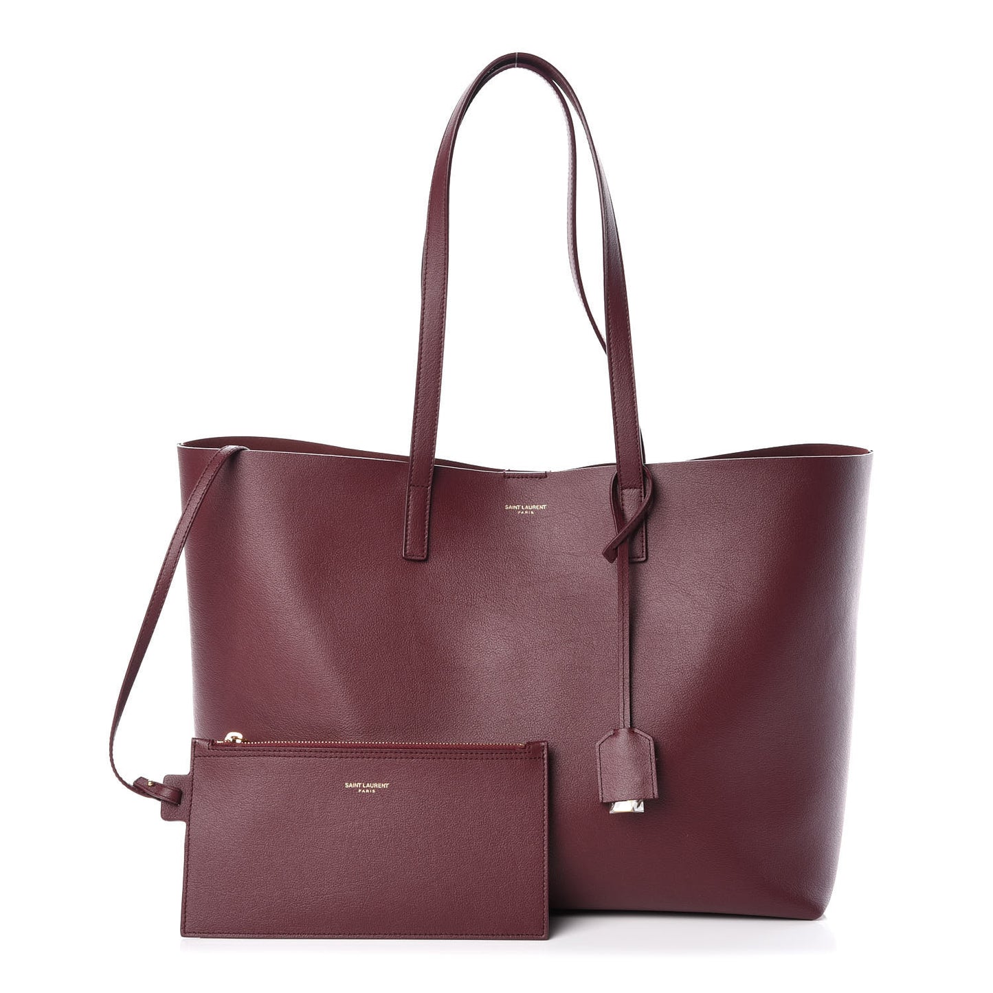 Calfskin Large Shopping Tote Deep Carmin
