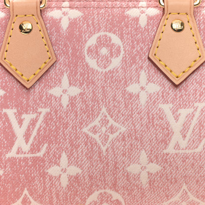 Louis Vuitton Monogram Jacquard Denim Nano Speedy Bandouliere Pink 5 of 9