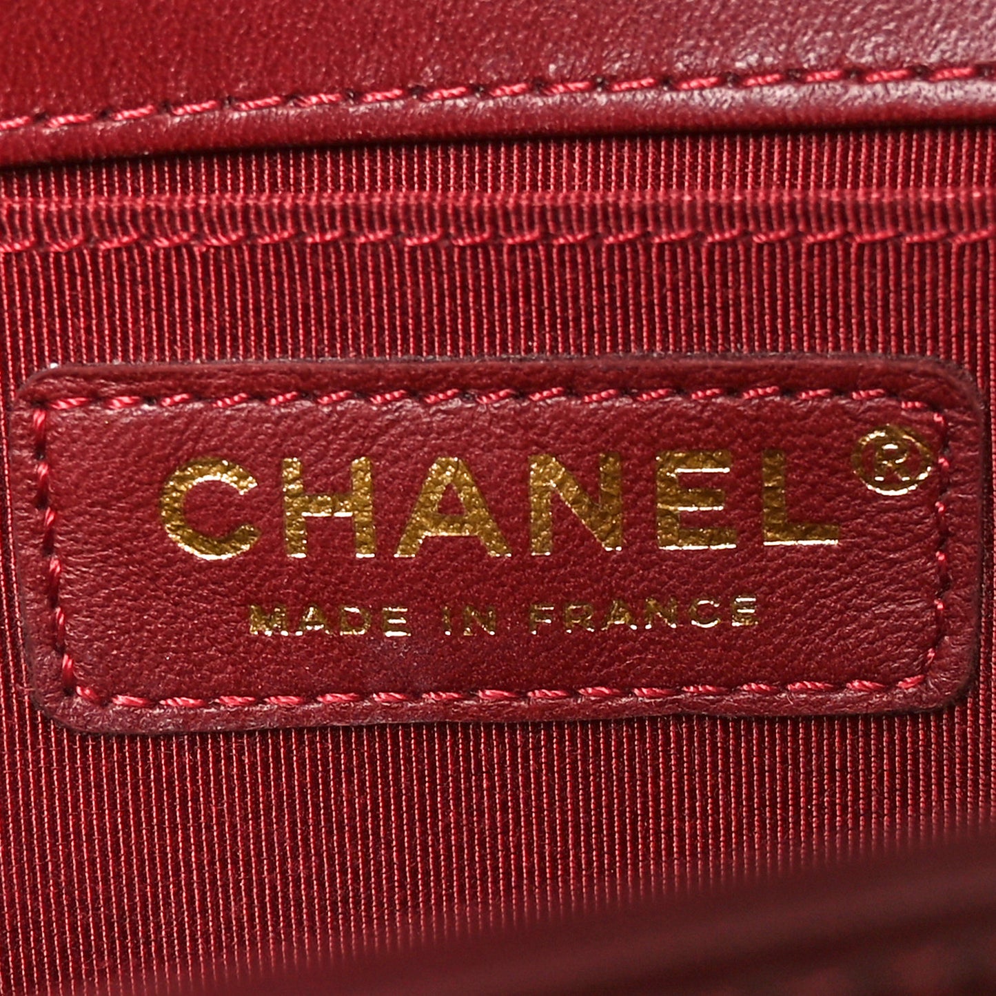 Lambskin Quilted Medium Boy Flap Dark Red