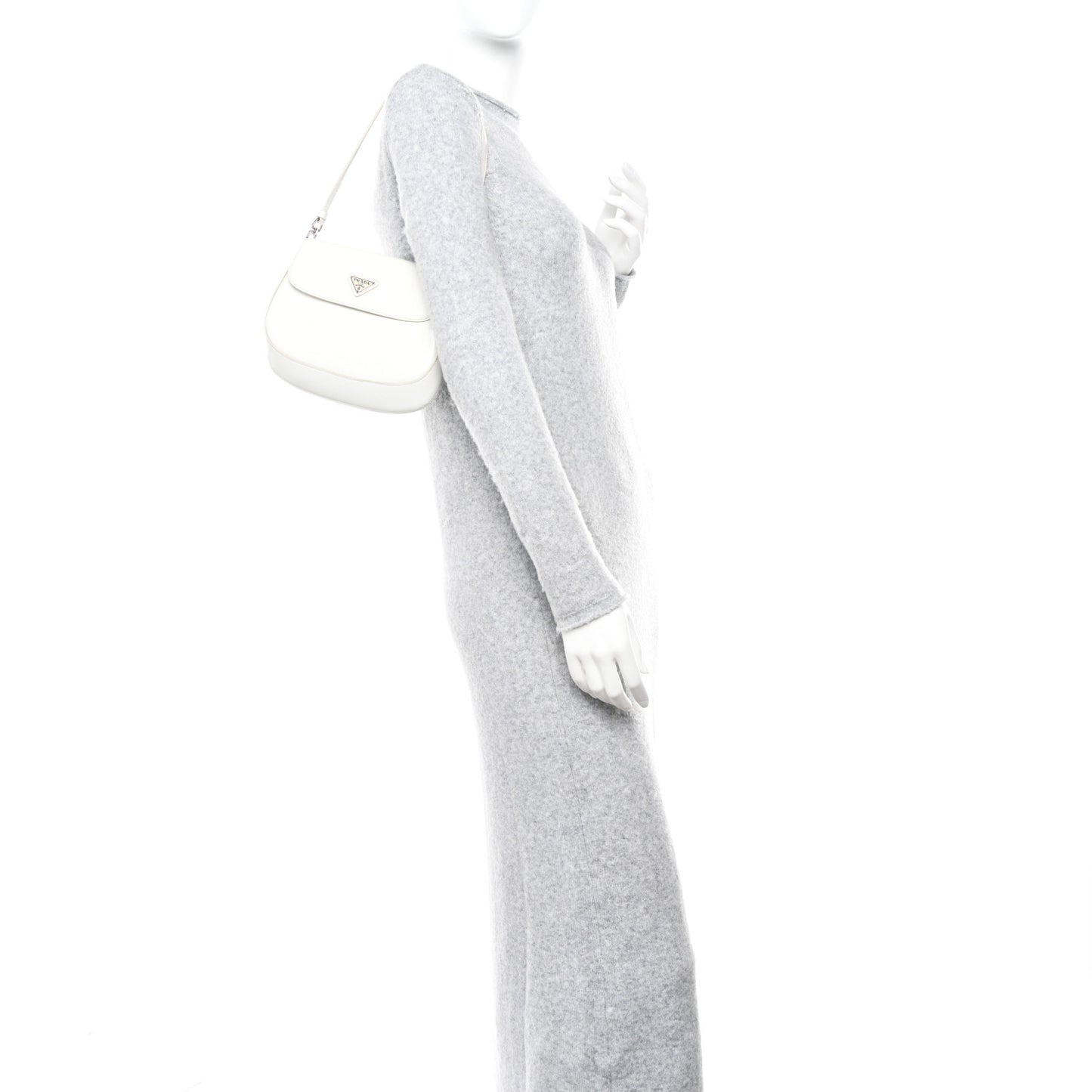 Spazzolato Cleo Flap Shoulder Bag White