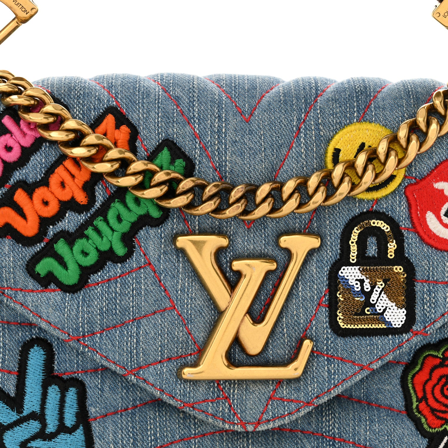 Louis Vuitton Denim New Wave Chain MM Blue 8 of 12