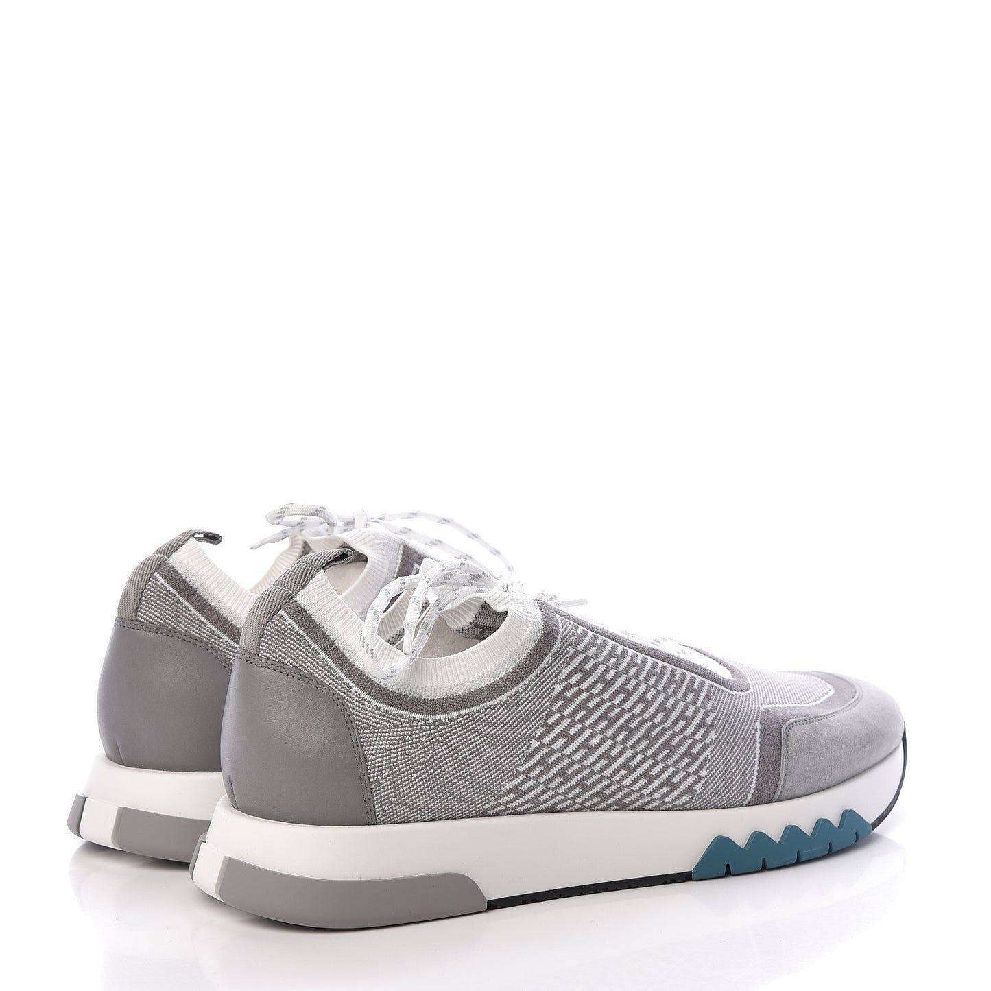 Knit Goatskin Mens Addict Sneakers 45 White Gris