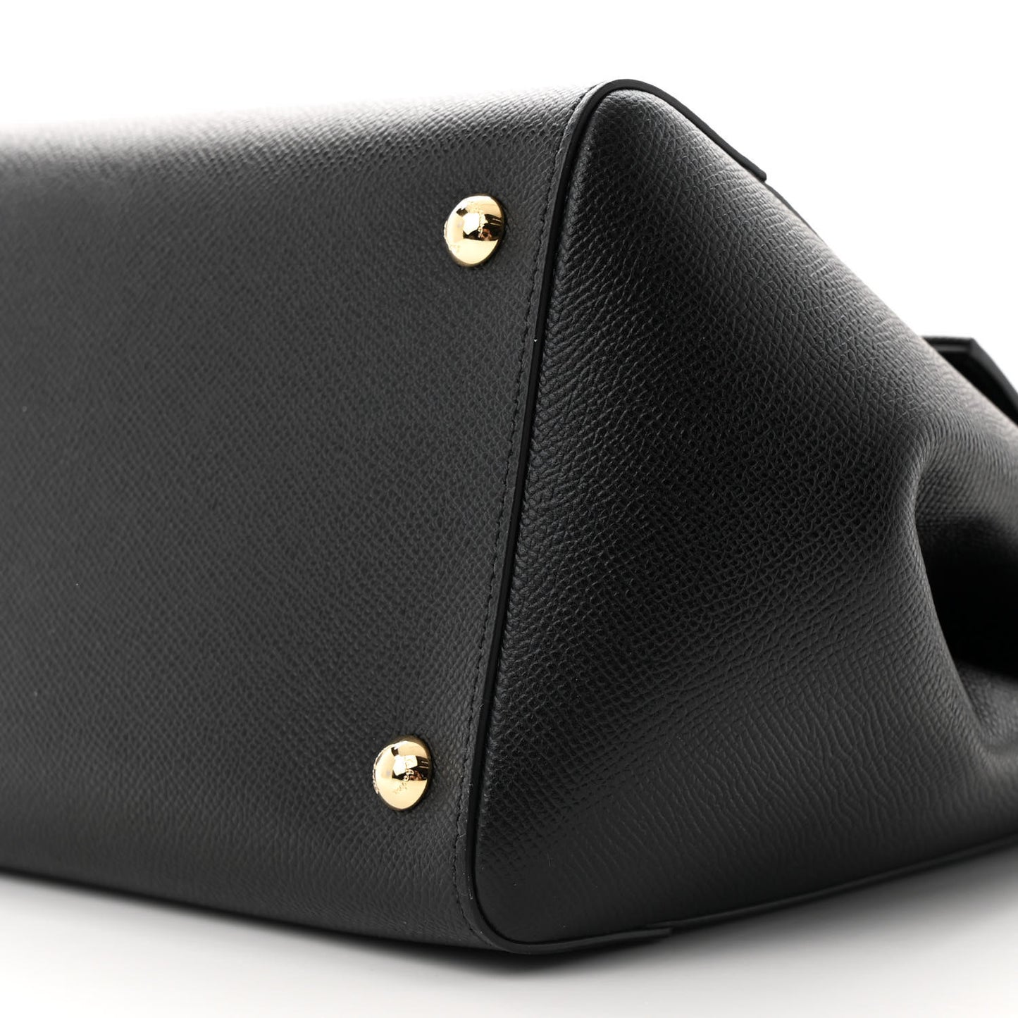 Pebbled Calfskin Carrie O Shoulder Bag Black