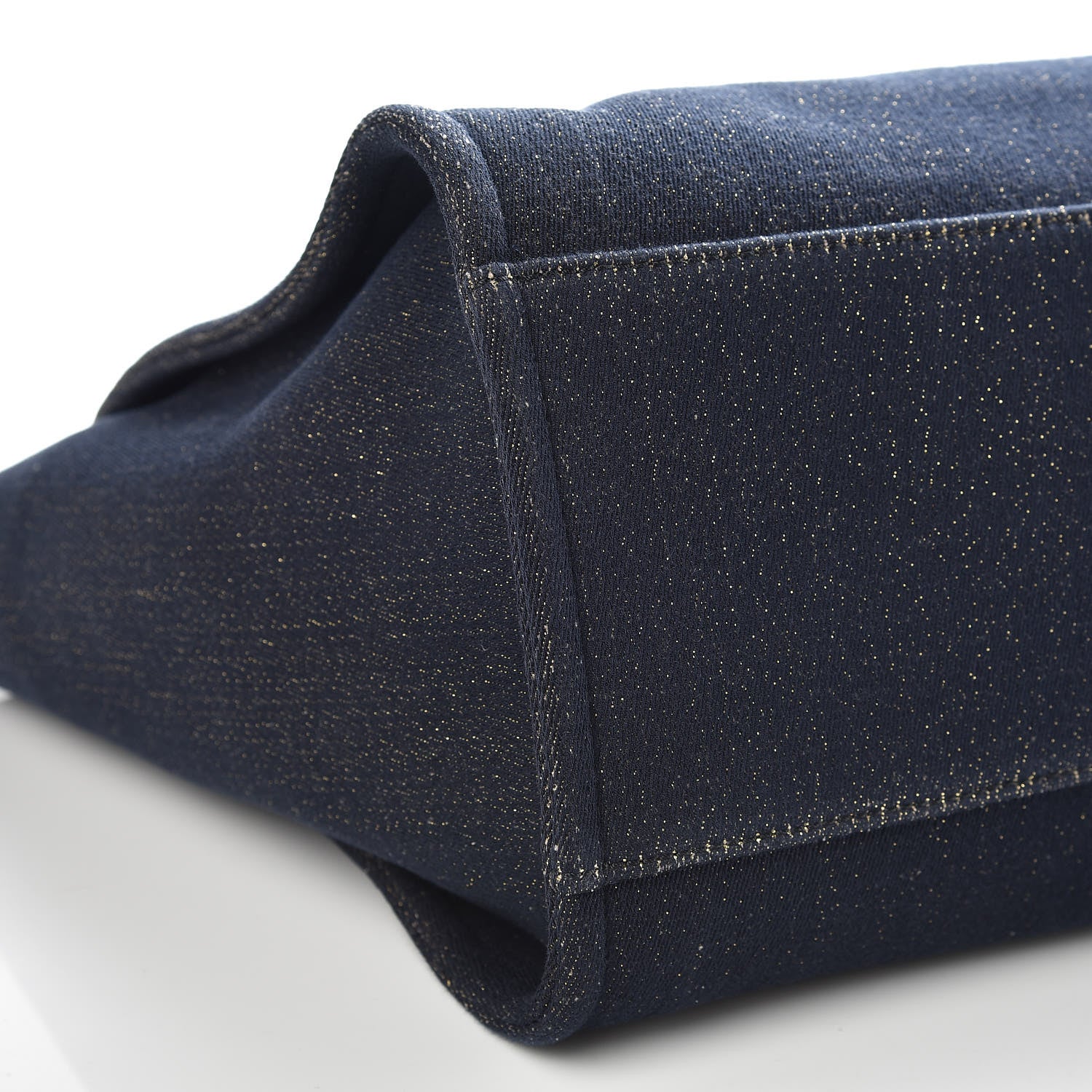 Chanel Lurex Canvas Medium Deauville Tote Navy Blue Gold 8 of 10