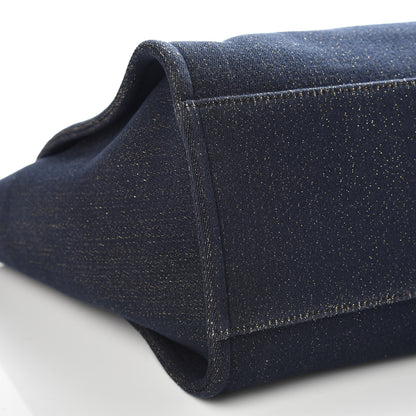 Chanel Lurex Canvas Medium Deauville Tote Navy Blue Gold 8 of 10