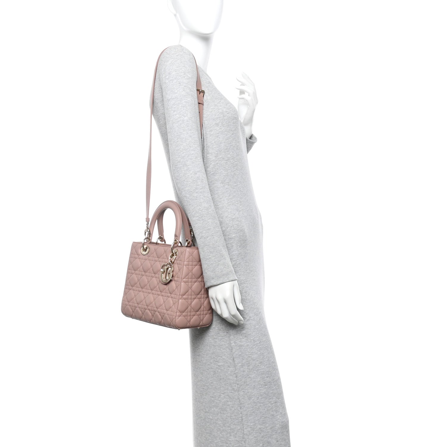 Christian Dior Lambskin Cannage Medium Lady Dior Fard 2 of 11