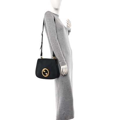 Gucci Roxy Calfskin Web Medium Studded Blondie Shoulder Flap Bag Black 2 of 10