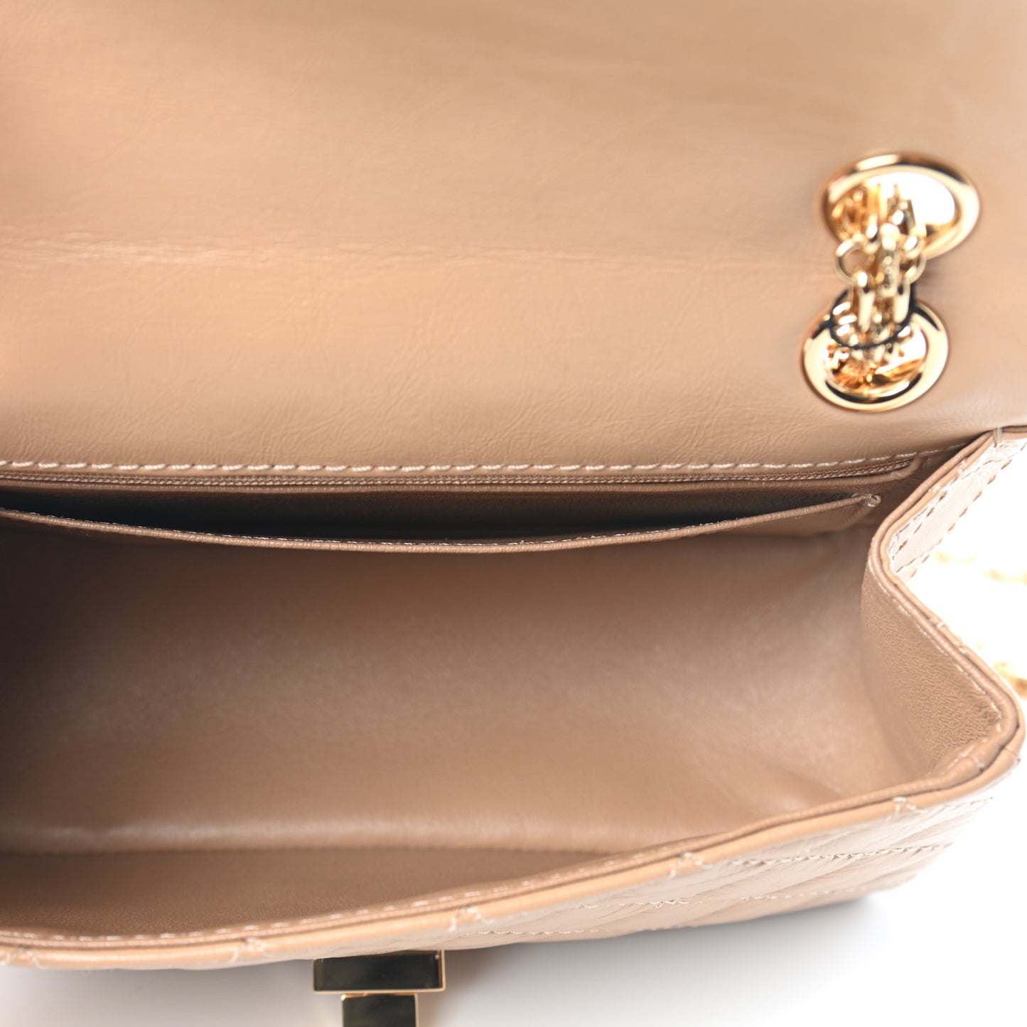 Aged Calfskin Quilted 2.55 Reissue Mini Flap Beige