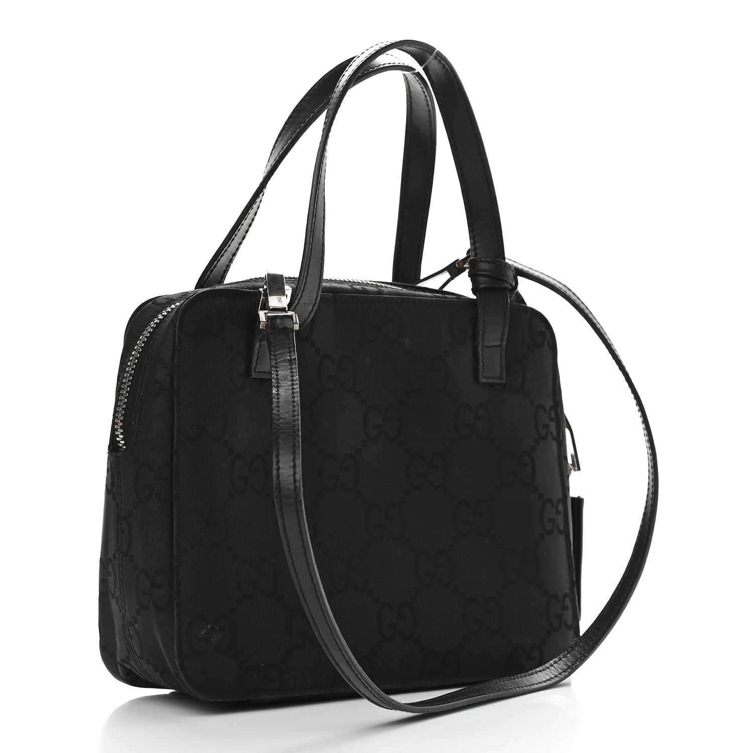 Gucci Nylon Monogram Tote Bag Black 2 of 8