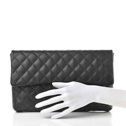Chanel Caviar Quilted Flap Clutch Black 2 of 7