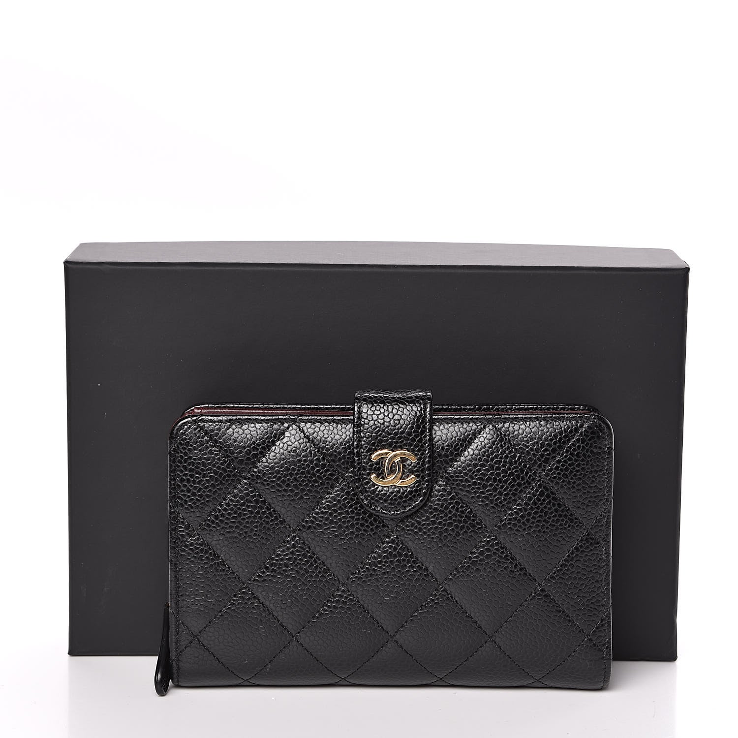 Chanel Caviar Quilted Zipped Pocket Wallet Black 9 of 9