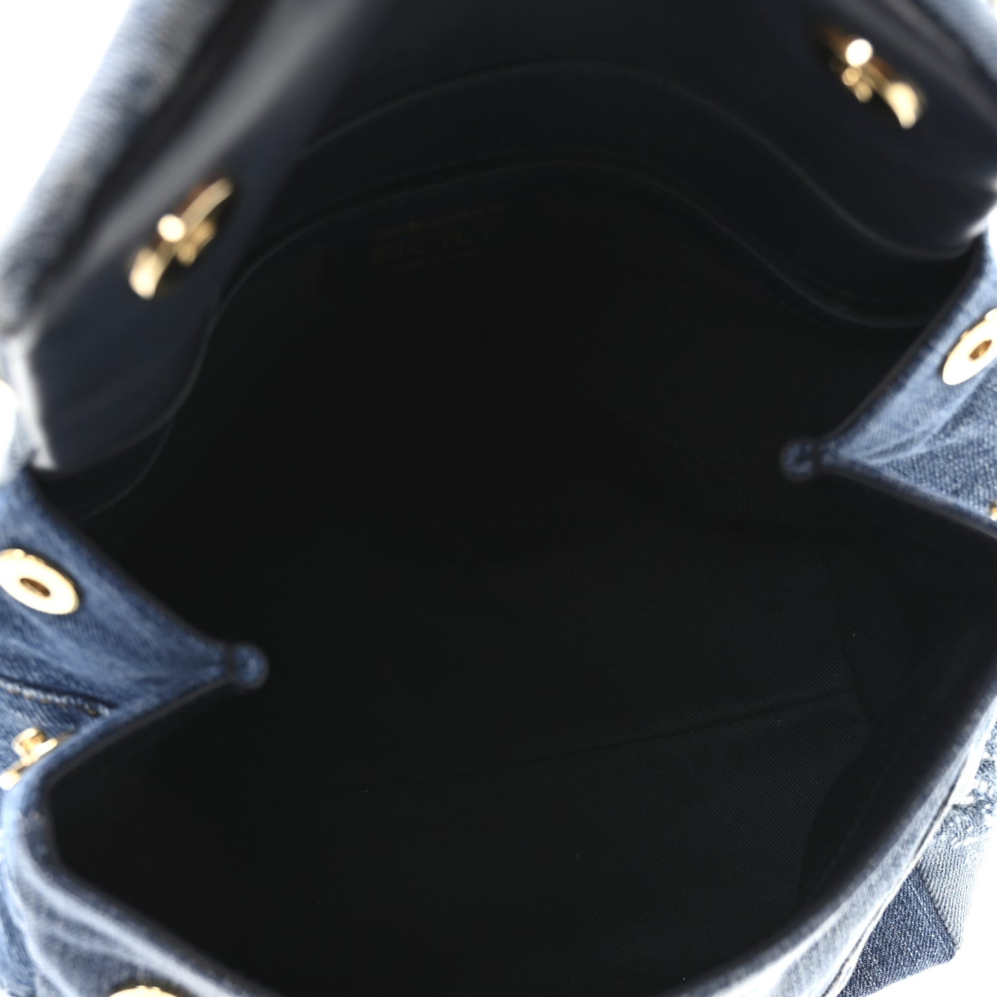 Calfskin Denim Patchwork Mini Miss Sicily Satchel Blue