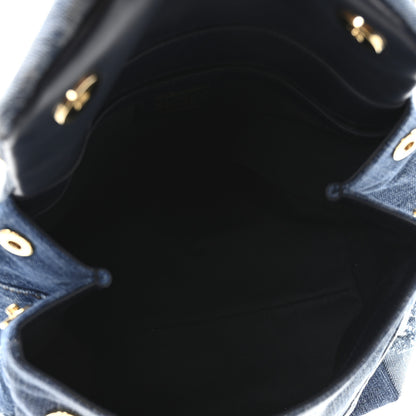 Dolce & Gabbana Calfskin Denim Patchwork Mini Miss Sicily Satchel Blue 5 of 11