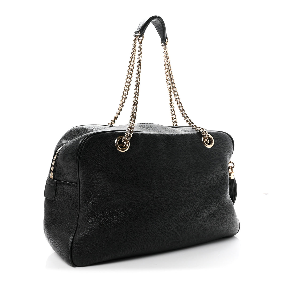 Pebbled Calfskin Medium Soho Bowler Black