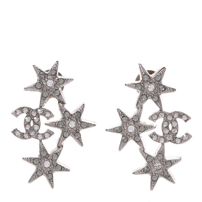 Chanel Crystal CC Star Earrings Silver 1 of 4