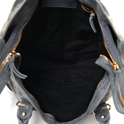 Balenciaga Baby Daim Suede Gold Metallic Edge Hardware City Gris Plomb 4 of 5